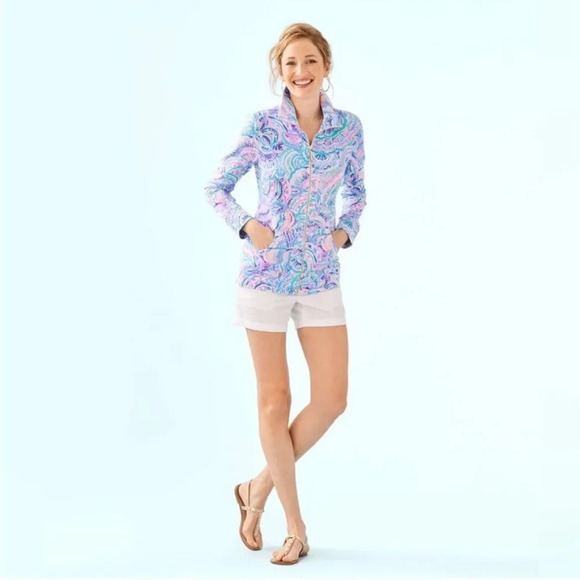 Lilly Pulitzer Leona Zip-Up Happy As A Clam Jacket - Picture 2 of 6